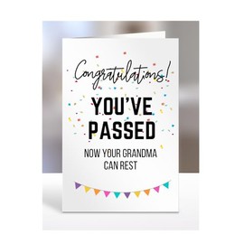 Funny Congratulations you've passed driving test card, gifts for men, women, him, her, presents for Christmas, Congrats, Joke, Just, now your grandma can rest, A5-175_110