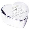 Chris Bag Of Goodies Sister I Love You To The Moon and Back Heart Trinket Box Novelty Keepsake Idea