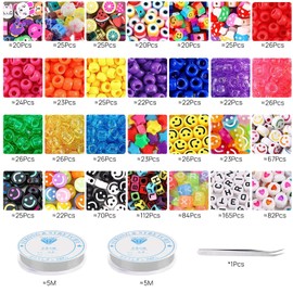 930Pcs Cuentas de Arcilla para Hacer Pulseras, Arcilla Polimérica Cuentas Planas para la Joyería que hace el Kit, Arcilla Heishi Cuentas para Niños Adultos que Hacen Collar Pendiente (Cajas A-1)