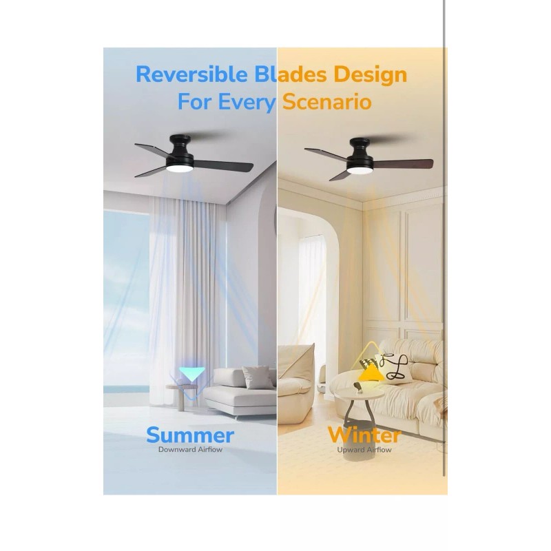 Orison Ceiling Fans with Lights, 42 inch Low Profile Ceiling