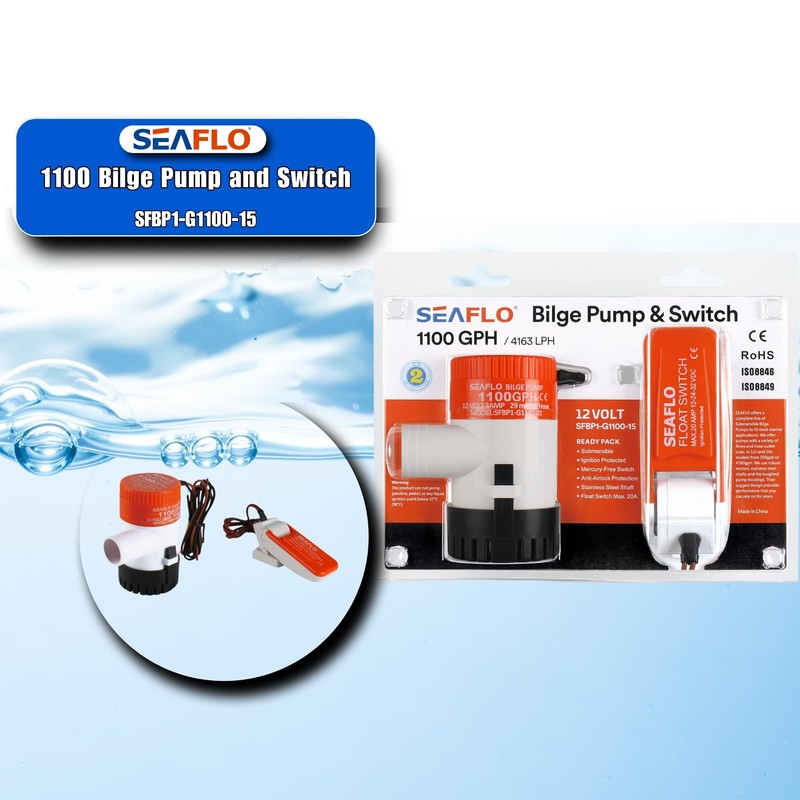 SEAFLO 01-Series 1100 GPH Bilge Pump with 01-Series Bilge Pump