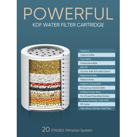 Cobbe High Output Shower Filter for Hard Water - Extra 2 Replaceable Cartridges - Removing Chlorine and Harmful Substance, and Dramatically Improves The Condition of Your Skin, Hair and Nails - Chrome