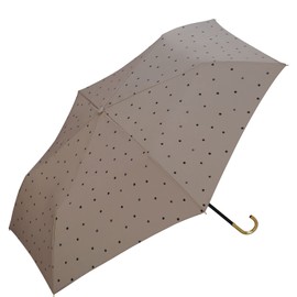 [2023] Wpc. 6375-011-002 Rain Umbrella, Milky Dot Mini Brown Folding Umbrella, 19.7 inches (50 cm), Women's, For Rain or Shine, Adult, Cute, Cute