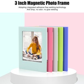 Jectse 10Pcs 3 Inch Magnetic Picture Frame Refrigerator Magnets Holds, Fridge Magnets Picture Frame Photo for Locker Glass Window Door