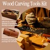 EDIETH 44Pcs Wood Carving Kit with Leather Case Complete Whittling