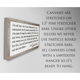 Do Not Fear Isaiah 43 - Large Canvas Wall Art (Not Printed on Wood) - Stretched on a Heavy Wood Frame - Ready to Hang - Above a Couch Decor - Makes a Great Biblical Housewarming Gift Under $50
