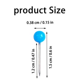 500 Pieces Round Head Map Push Pins - Small Marking Tacks for Maps (Blue)
