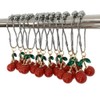 Kinwot Decorative Cherry Shower Curtain Hooks Rings for Bathroom Shower