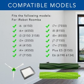 MaximalPower Replacement Accessories Kit Compatible for iRobot Roomba E Series E5 E6 i Series i1 i1+ i3 i3+ i4 i4+ i6 i6+ i7 i7+ i8 i8+ j Series j7 j7+ Robotics (1x Kit)