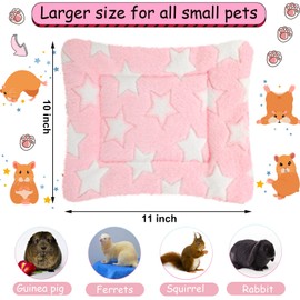 Jetec 3 Pcs Bunny Guinea Pig Beds Soft Bunny Mats Warm Guinea Pig Mat Small Animal Winter Bed Pads Fleece Sleeping Pads for Indoor Rabbit Hamster Squirrel Hedgehog Chinchilla Ferret(Star)