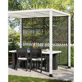 GarveeLife 72" H×40" W Metal Privacy Screen, Freestanding Outdoor Privacy Screen with Stable Base for Deck, Porch, Patio, Outdoor and Balcony, (Consists of 4 Panels)