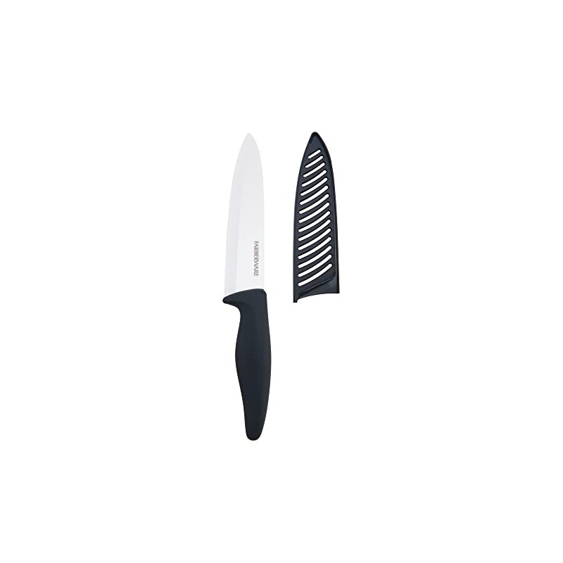 Farberware 6-inch Ceramic Chef knife with Blade Cover & Black