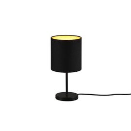 Reality Leuchten Jerry R50491080 Table Lamp Metal Black Matt Fabric Shade Black/Gold Excl. 1x E14