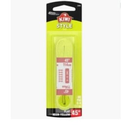 Kiwi Flat Neon Yellow Shoe Laces 3 Pack, Black