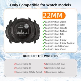 Bandkids Ocean Trail Replacement Band Compatible with Garmin Instinct,22mm Soft Fabric Nylon Band Strap for Garmin Instinct 2 / Instinct Esports/Solar/Tide/Tactical (02-Army Green)