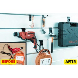 FELLER Slatwall Hooks and Slatwall Accessories - 20 Pack Premium Heavy Duty Single and Double Slatwall Hooks & Hangers for Efficient Storage, Used as Proslat Accessories