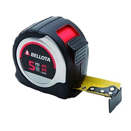 Bellota 50013-5 BL Self-retracting tape measure 5 m with tape 33 mm wide. Goes 3 metres without twisting. Precision level II