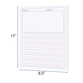 zmybcpack 2 Pack Write Beginner Paper for Kids, 8.5"x11" Story Writing Paper for Kids to Write Story, Primary Composition Notepad(100 Sheets Each, Double-Sided Printing)