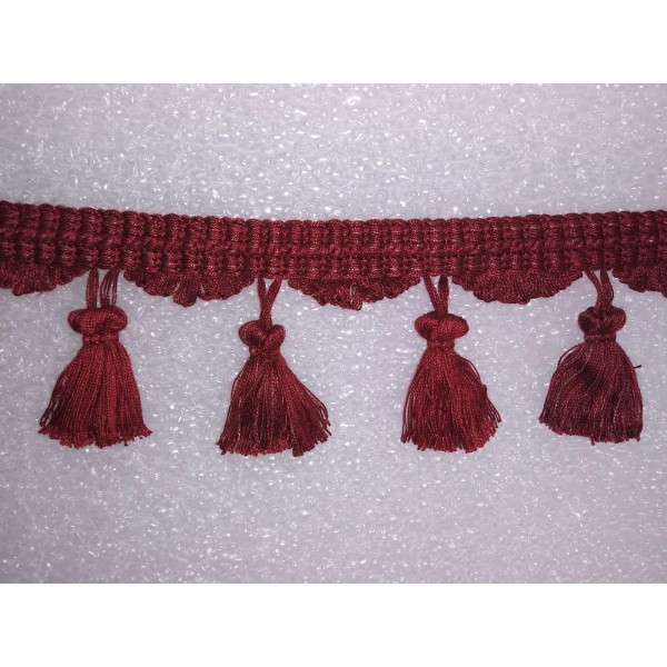 Genesis 6 yards TASSEL FRINGE 3"-WINE RED- Upholstery Chair Drapery