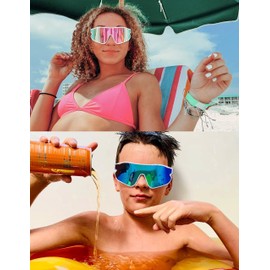 NICBOOY Youth Baseball Sunglasses 2 Pairs Boys Sunglasses, Baseball Cycling Shades Running UV400 Kids Sunglasses