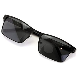 V.W.E. Men Premium Rectangle Metal with Plastic Temple Extra Large Reader - 152mm Wide Frame Reading Glasses (Black Sunglasses, 1.25, multiplier_x)