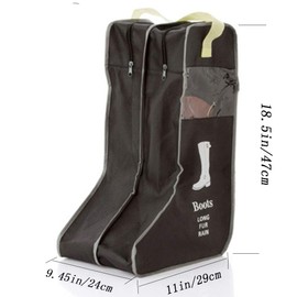 Portable Tall Boots Storage Bags|2 Packs Dust-proof Tall Boot Carry Bag for Travel and Daily Use (Black)
