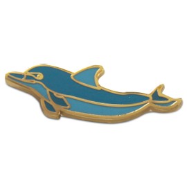 Novel Merk Sea Animal – Ocean Creature Lapel Pin, Hat Pin & Tie Tack Set - with Clutch Back (3- Dolphin)