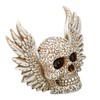 Skull Statue Butterflies Pattern Handcraft Exquisite Skeleton Head Statue with