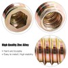 Glarks 95Pcs Zinc Alloy Hex Flanged Screw-in Nut Hex Socket