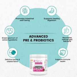 Nootie Progility Mini Pre & Probiotic Supplement, Digestive Aid Supplement for Dogs, 60 Soft Chews per Container