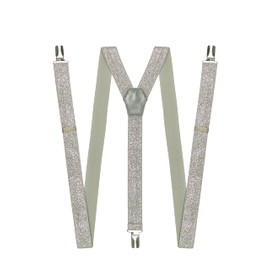 DWOY Braces for Women & Girls Fully Adjustable Y Shape Silver Glitter Women's Suspenders