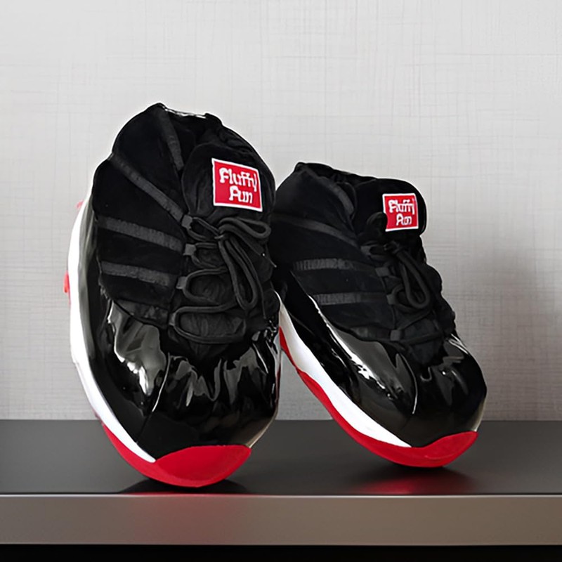 FLUFFYFUN Plush Sneaker Slippers Men XL (11-13)