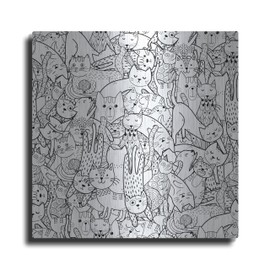 Luxe Metal Art 'Coloring Book Cats' by Luxe Portfolio, Metal Wall Art, 24"x24"