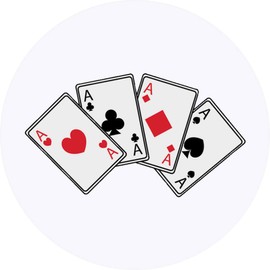24 x 40mm Round 'Aces Playing Cards' Stickers (SK00042258)