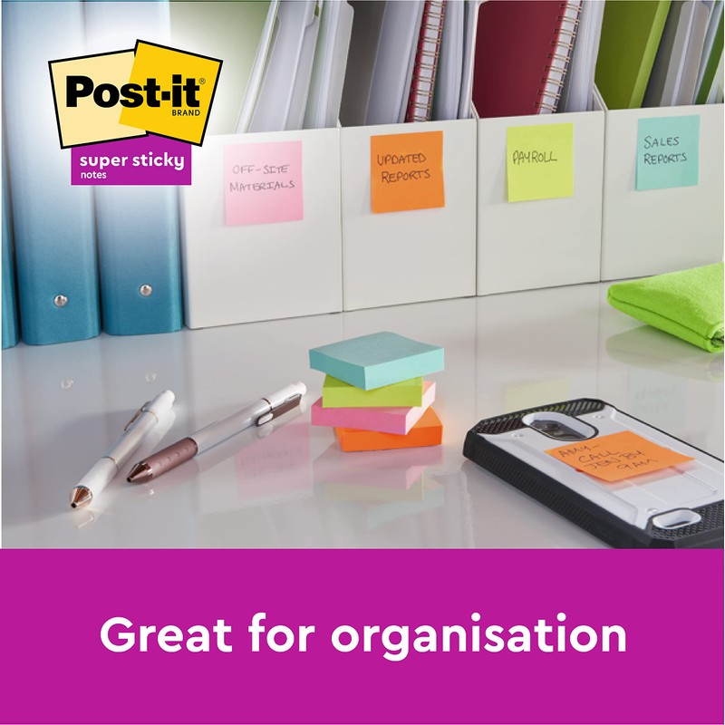 Post-it Super Sticky Notes Oasis Color Collection, Pack of 5