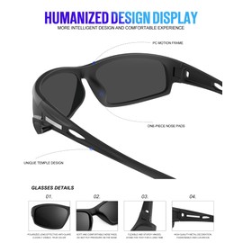 KALIYADI Polarized Sunglasses-Men Sports Sun-Glasses: Mens Sunglasses UV400 Protection for Running Fishing Golf