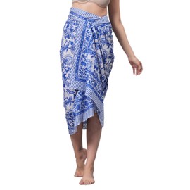 CRAFT KALA 100% Cotton Printed Women's Sarong Beach Wrap Bikini Wraps Cover Ups for Swimwear Pareo Skirt Swimsuit Coverups Long Bathing Suit Scarf 73"" x 44""