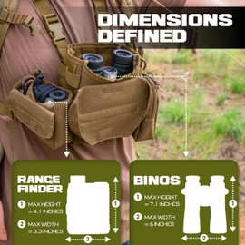 Waterproof Binocular Harness Chest Pack - Lightweight Bino Harness With Rangefinder Pouch | Binocular Case with Silent Magnetic Closure and MOLLE System
