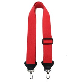 MoonEmbassy Banjo strap with Leather Ends and Metal Clips,2" Wide,Adjustable (Red)
