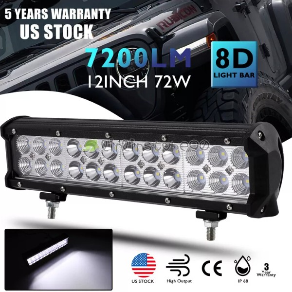 Unbranded 12inch 72W LED Work Light Bar Flood Spot Combo