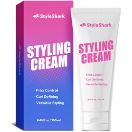 StyleShark 3 in 1 Styling Cream (250ml), Ultimate Curl Cream for Curly & Wavy Hair, Anti-Frizz, Curl Defining & Smoothing, Hair Care Essentials for Frizz Control, Heatless Curls, Slick Back Styles