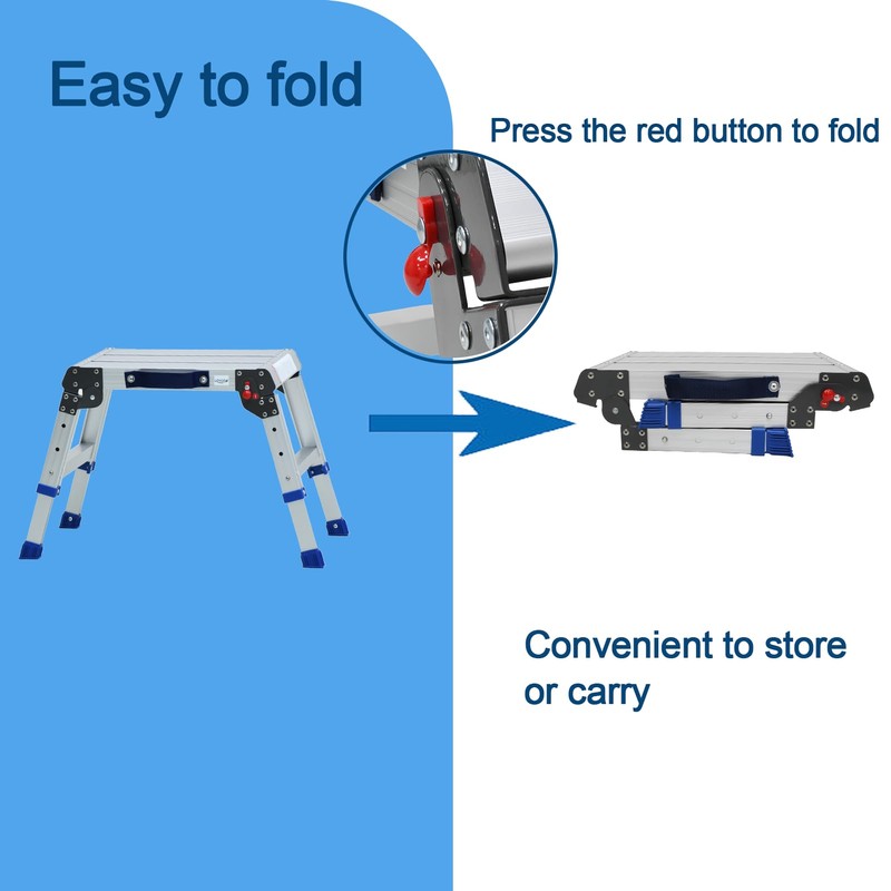 Loyoda Folding Step Stool for Adults, Aluminum Work Platform Adjustable