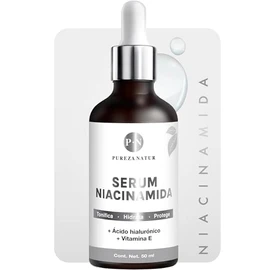 PUREZA NATUR Suero facial Niacinamida B3, Vitamina E y Acido hialurónico 50ml  Serum Niacinamide para todos tipos de piel skin barrier hidratante,... 