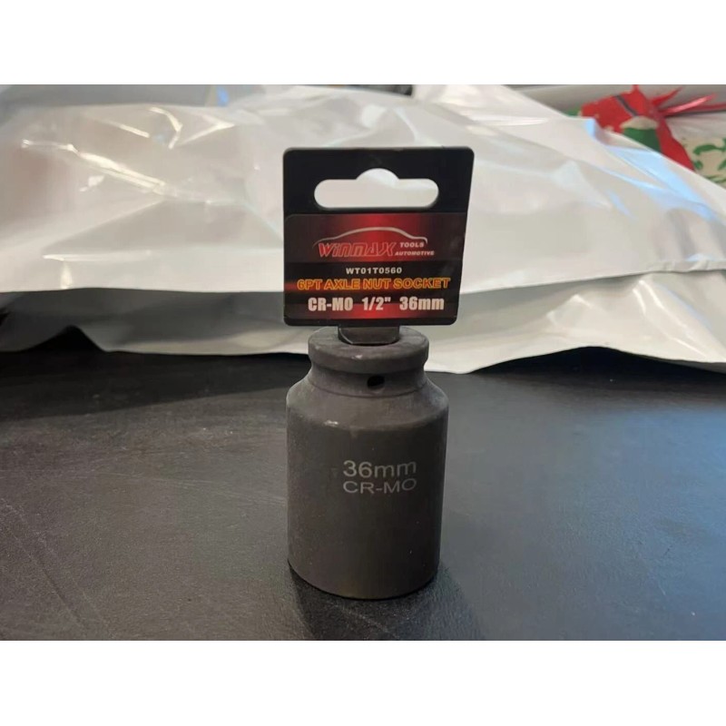 Lisle WINTOOLS 36mm 1/2" Drive 6 Point Axle Nut Socket