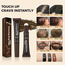 Root Touch Up Hair Color Pen for Men & Women - Coffee Beard Dye, Mustache Color & Hair Concealer - Instant Gray Coverage (0.67 fl oz)