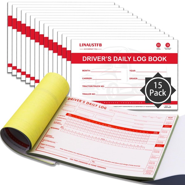 15 Pack Log Books for Truck Drivers, 8.5" x 5.5"