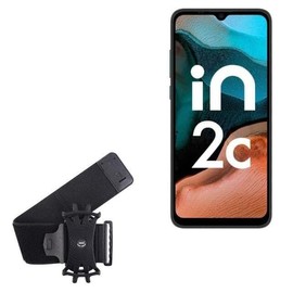 BoxWave Holster Compatible with Micromax in 2C - ActiveStretch Sport Armband, Adjustable Armband for Workout and Running - Jet Black