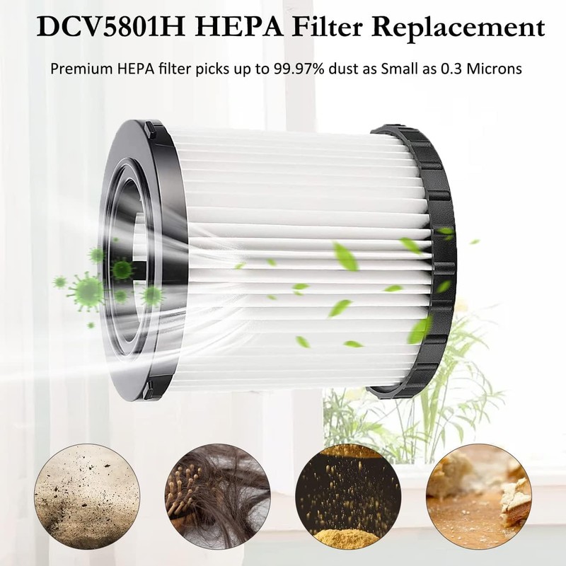 4 Pack DCV5801H Wet/Dry Vacuum HEPA Replacement Filter Compatible with