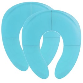 Funbliss 2 Pack Portable Potty Seat for Toddler Travel, Travel Potty Seat for Toddler with Built-in Suction Cups,Hygienic Storage Bag Included, Safe Fold-lock Design,Blue