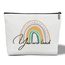 WwongxianB Makeup Bag Gifts for Women, You Are Loved Makeup Bags Gift For Mom Grandma Teacher Daughter Sister Nurse, Rainbow Toiletry Pouch Travel Organizer Bag for Aunt Friend - 19